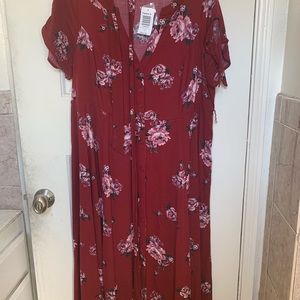 Torrid red flowery dress
